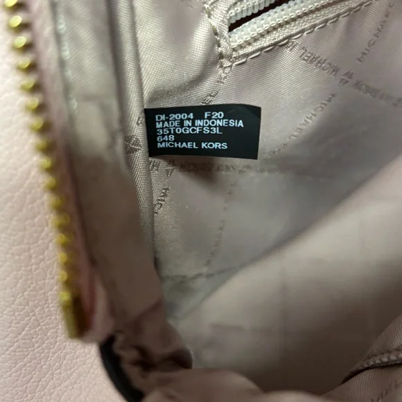 Michael Kors | EUC Charlotte Leather Large Shoulder Bag Purse Satchel, Blush - Picture 12 of 12